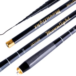 Goture Telescopic Tenkara Fishing Rod Collapsible Crappie Rods 1 Piece Portable Hand Fishing Poles Carbon Fiber Stream Ultralight Inshore Carp Bass Trout Rods - 12ft (Extra Tips Not Included)