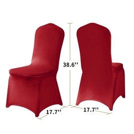 Ascoza 6 Pack Red Spandex Chair Covers for High Back Chairs in Stretch Washable Fabric for Wedding, Party,Holidays,Celebration and Other Special Events