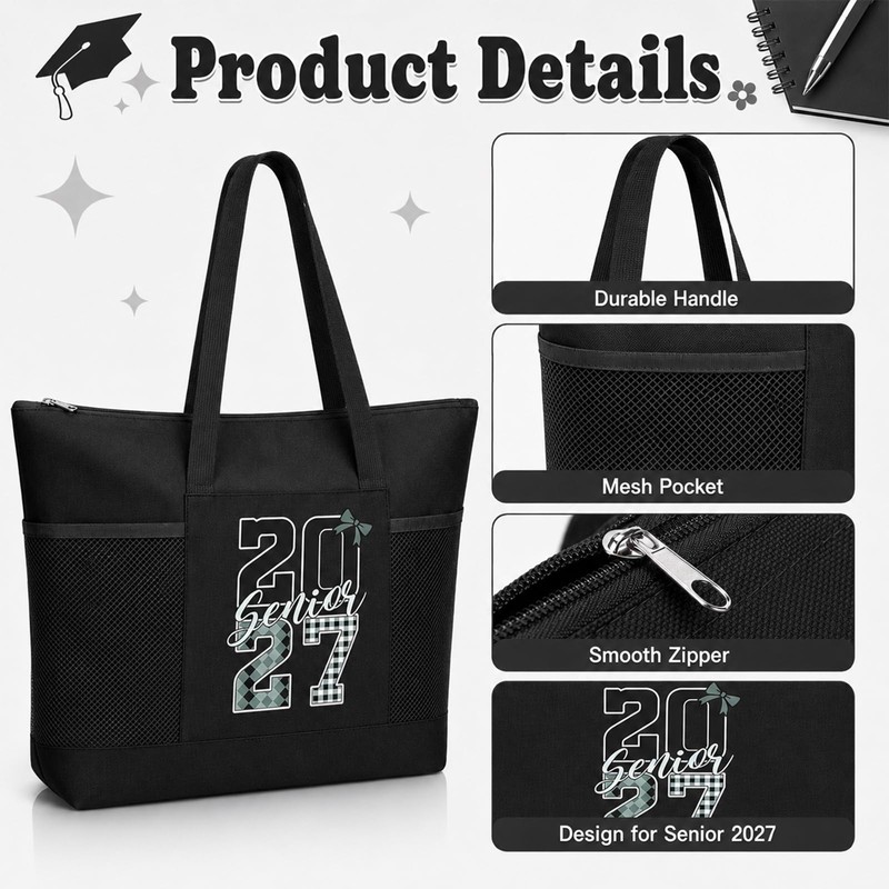 Black 7 Pcs 2027 Senior Gifts Set Senior Night Gift