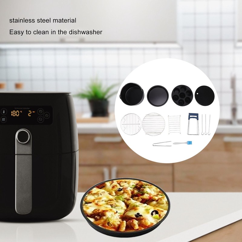 For Air Fryer Pans Set Heatproof Easy Cleaning Stainless Steel