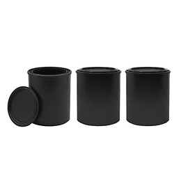 hBARSCI 3PK Quart Size Black All-Plastic (Polypropylene) Paint Cans with Lids - Made from 100% Recycled Plastic