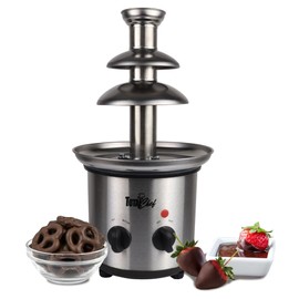 Total Chef 3 Tier Chocolate Fountain, Huge 1.5 lbs (680 g) Capacity, Adjustable Temperature Electric Chocolate Fondue Machine, Easy to Assemble, Ideal for Birthday Party, Buffet, Family Gathering