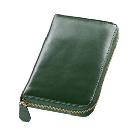 Mura Goat Leather Passbook Case, Women's, Genuine Leather, Multi Case, Magnetic Protection, Anti-Skimming, Stubby, green