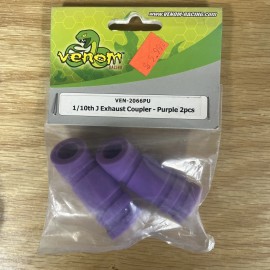 Venom Racing VEN2066pu 1/10th J Exhaust Coupler Purple 2 PCs  RC Vintage