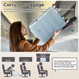 imiomo Carry on Luggage 22x14x9 Airline Approved, Hardside 20 Inch Carry on Suitcases with Spinner Wheels, Lightweight Travel Carry-on Luggage with TSA Lock (Blue, Carry-On 20-Inch)