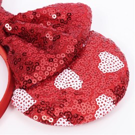 Christmas Mouse Ears Headband, Christmas Ears for Women Adult Kids, Christmas Headband Park Ears Christmas Party Cosplay Costumes Accessories (Candy)