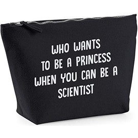 Hippowarehouse Who wants to be a princess when you can be a scientist printed make up cosmetic wash bag 18x19x9cm