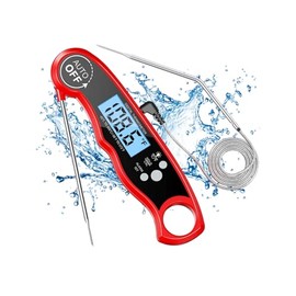 Termómetro Digital de Carne, Termómetro de Doble Sonda para Horno con Alarma, 2 Segundos Lectura Instantánea, Termómetro Cocina para Cocinar, Horno,  
