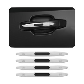 Suvnie 4 PCS Car Door Edge Guard Protectors, Anti-Collision Silicone Auto Door Edge Trim Strip, Electrostatic Eliminating Strip with Air Bag, Universal Vehicle Exterior Accessories (White)