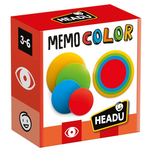 Headu Memo Color The Visual Memory Game Mu51289 Educational Game for Children 3-6 Years Made in Italy