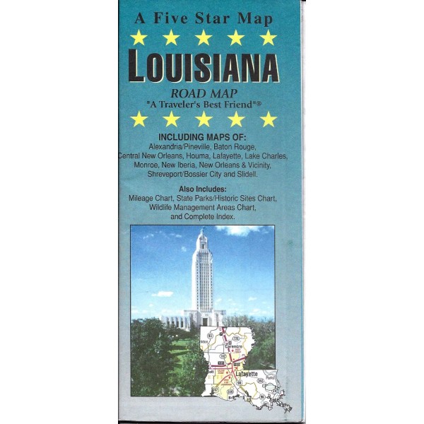 Road Map of Louisiana, by Five Star Map