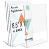 Xvvirnt Acrylic Sign Holder 8.5 x 11, 4 Pack Slanted