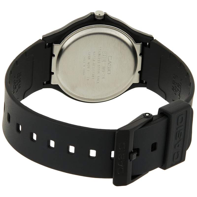 Casio Men's MQ24-9E Black Resin Quartz Watch with Gold Dial