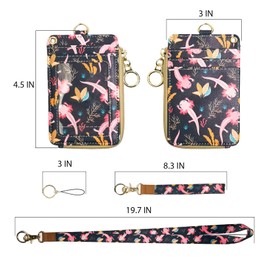 Lanyard with Wallet, Zipper ID Case with Lanyard, ID Card Holder, Lanyard Wallet for Women, Wallet, ID Card Holder with Lanyard (Axolotl)