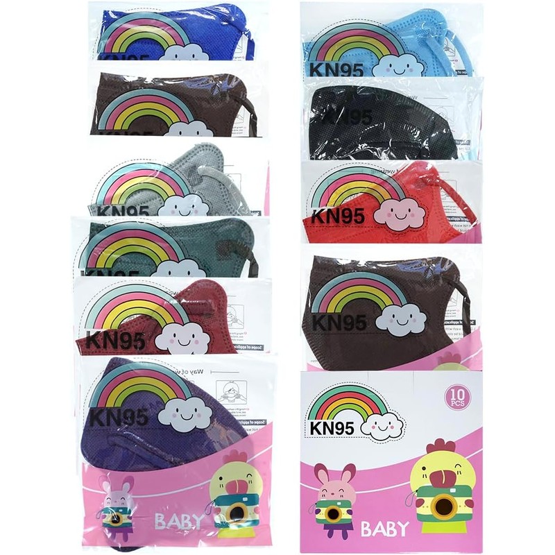 JANDS. 10 Cubrebocas infantiles Kn95, certificado, baby, mascarilla con filtro
