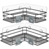 Nieifi Adhesive Corner Shower Caddy Shelf Basket Rack with Hooks,