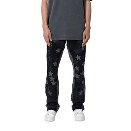 mnml Men's B451 Star Flare Denim, Black