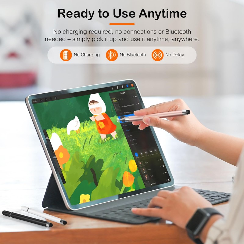 3-Pack Tablets Stylus Pen for All Touchscreen with Precision Disc