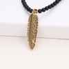GAVU Mens Matte Onyx Pearl Feather Pendant Necklace, Stone, Onyx