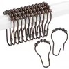 Shower Curtain Roller Rings for Bathroom Curtain Rods – 12-Piece