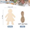 PATIKIL 4" Height Natural Wooden People Cutouts, 32Pcs Blank Female