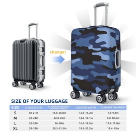 Lukbfall Camouflage Texture Luggage Suitcase Covers Elastic Washable Military Camo Luggage Protector Travel Suitcase Protective Cover For Kid And Adult, M (Fit 22-24 Inch Luggage)