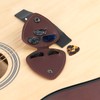 Musiin ギターレザーギターピックホルダー ギターピックケースバッグ ピックカバー ギター奏者へのギフト(ブラウン)