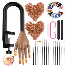 Practice Hand for Acrylic Nails - Flexible Fake Hand for Nail Practice - Realistic Movable Nail Practice Hand - Mannequin Hand For Nails For Beginners Nail Art