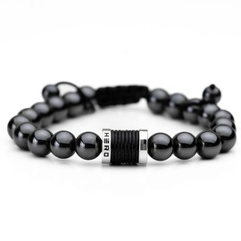 iHeartDogs Hero Company Magnetic Hematite Titanium Beads Bracelet - Magnetic Therapy Bracelet for Men and Women