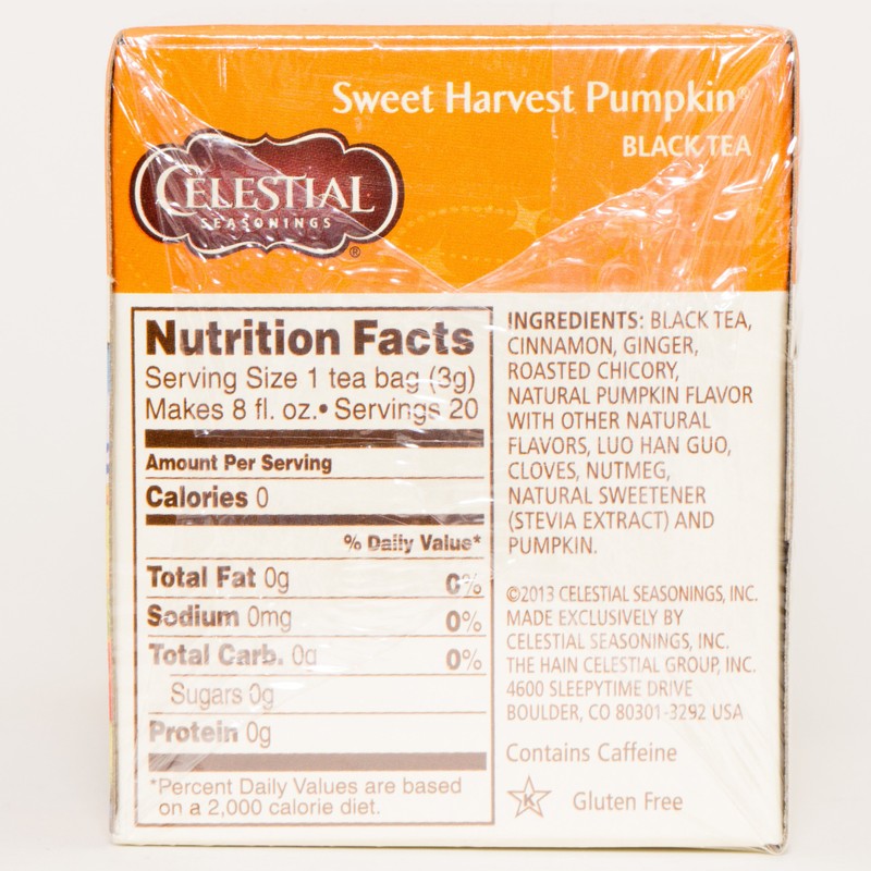 Celestial Seasonings Holiday Pumpkin Pie Black Tea, 20 Count (Pack