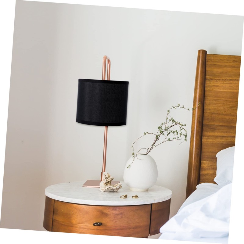 ORFOFE Linen Lampshade Large Black Cylinder Lampshade Home Decor Lamp