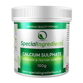 Calcium Sulphate Gypsum Powder 100g Premium Quality Suitable for Vegans & Vegetarians, Non-GMO, Gluten Free - Recyclable Container