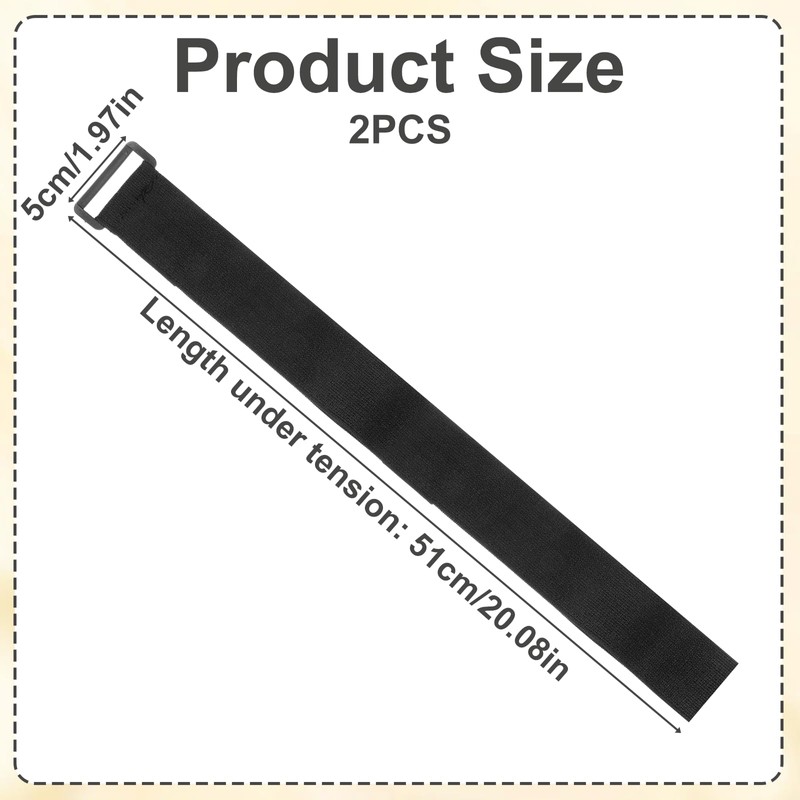 2PCS Ellipse Leg Exerciser Pedal Strap, Adjustable Strap (20x2 Inch)