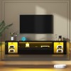 DlandHome Floating TV Stand with LED Lights, Wall Mounted TV