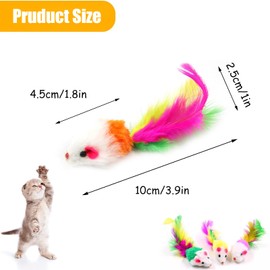 DFsucces Cat Catnip Mice Toys,17 Pcs Cat Mouse Toys,Soft Mouse Toys,Cat Toy Mice Rattle Set,Variety Interactive Cat Toy,with Feather Tail for Cat Kitten(Mixed Color)