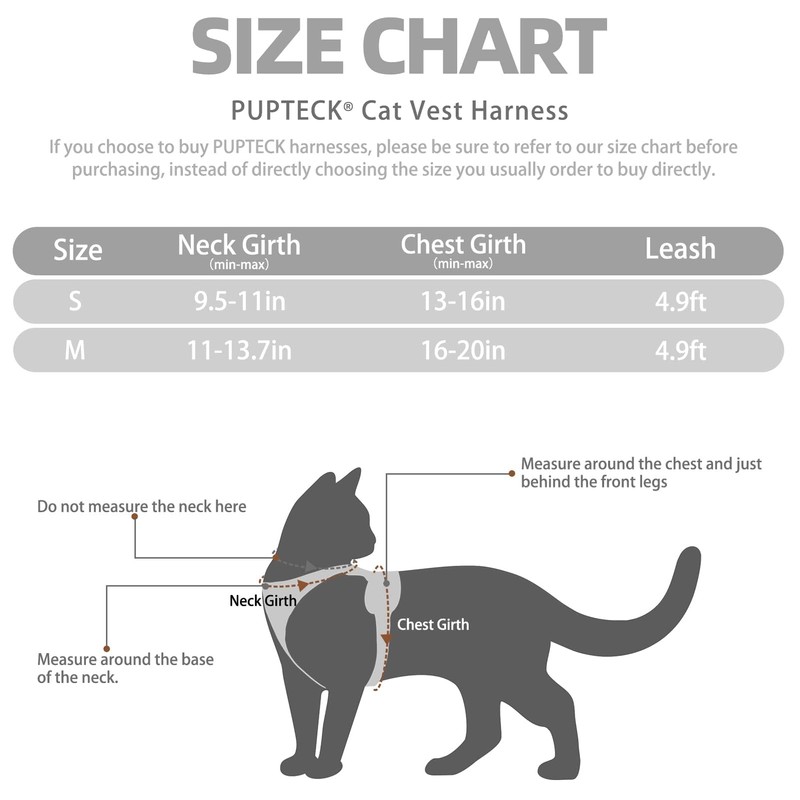 PUPTECK Cat Harness and Lead Set Escape Proof Reflective Cat