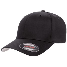Flexfit 6277 Wooly Combed Athletic Baseball Fitted Hat Cap Black S/M