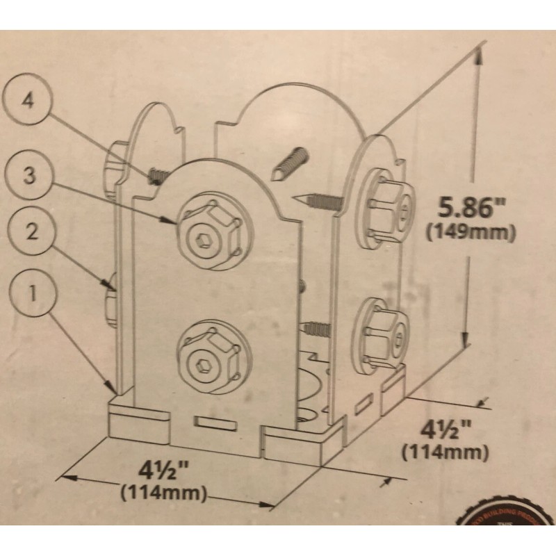 OZCO 56607 Ornamental Wood Ties 4''x4'' Laredo Sunset Post Base