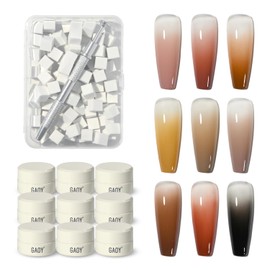 GAOY Ombre Gel Nail Polish Kit, 9 Colors UV LED Painting Gel with Sponges, Long-lasting Soak Off Pigmented Colors, Beginner Friendly Gradient & Aura Nail Art Set for Home & Salon Use