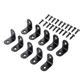 Fall Prevention L-Shaped Hardware Set Stainless Steel Angle Metal Fittings L25mm x W16mm x H25mm Included 40 Pieces Furniture Fixing Shelf Holder Dowel Fall Prevention L-Shaped Metal Bookshelf Table