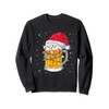 Funny Christmas Santa Light Santa Beer Mug Reindeer Sweatshirt