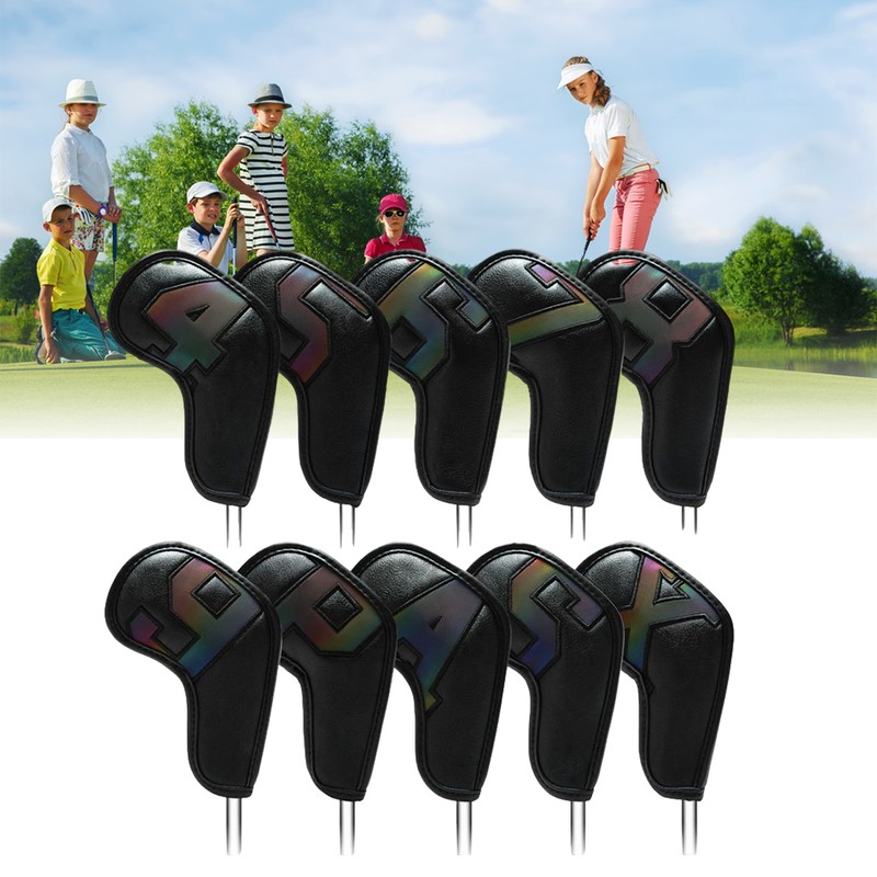 10PCS Iron Head Cover Waterproof PU Leather Iron Headcover Number
