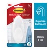 Command BATH17-ES-E 051141958392 Towel, Clear Frosted, 1-Hook, 1-Large Water-Resistant Strip