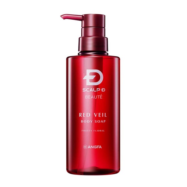 ANGFA Scalp D Beaute Red Veil Body Soap, 13.5 fl oz (400 ml), Fruity Floral [Drying/Moisturizing]