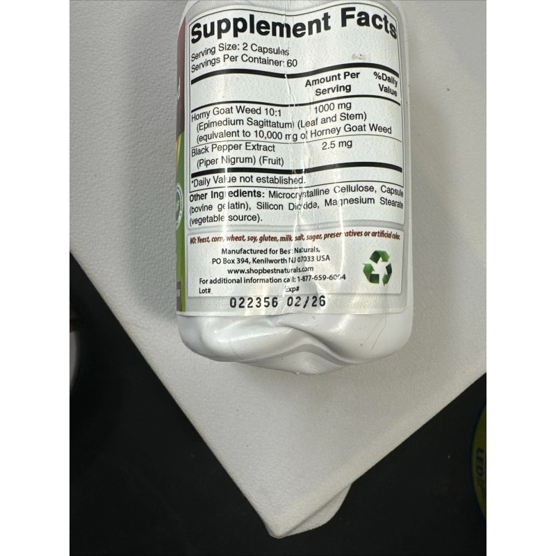 Best Naturals Horny Goat Weed 10000 mg Equivalent per Serving