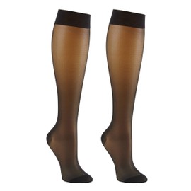 Supporo Knee High Compression Socks For Women, Used For Sports, Medical, and Travel to Boost Blood Circulation and Recovery 12 - 16 mmhg, Large, Black