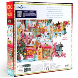 eeBoo Holiday Village Jigsaw Puzzle for Adults, 1000 Pieces, Recycled Cardboard, Dive into the Magic of Christmas, PZTHYV