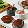 MINCORD Natural Marble Salt and Pepper Bowls Set of 2