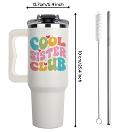 Christmas Gifts For Sister - Cool Sister Club Tumbler 40oz - Funny Sister Birthday Gifts, Unique Coffee Cup Presents for Her, Cool Sibling Tumbler Ideas, Best Sisters Ever Fun Gifts for Sisters