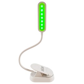 Lámpara de terapia de luz verde Aloe con clip, sin parpadeo, banda estrecha LED de 520 nm para migraña, ansiedad, alivio del insomnio con brillo ajustable, USB recargable para dolor de cabeza portátil